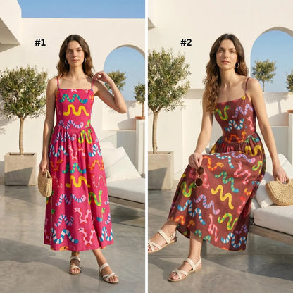 Women's Summer Snake Print Sundress