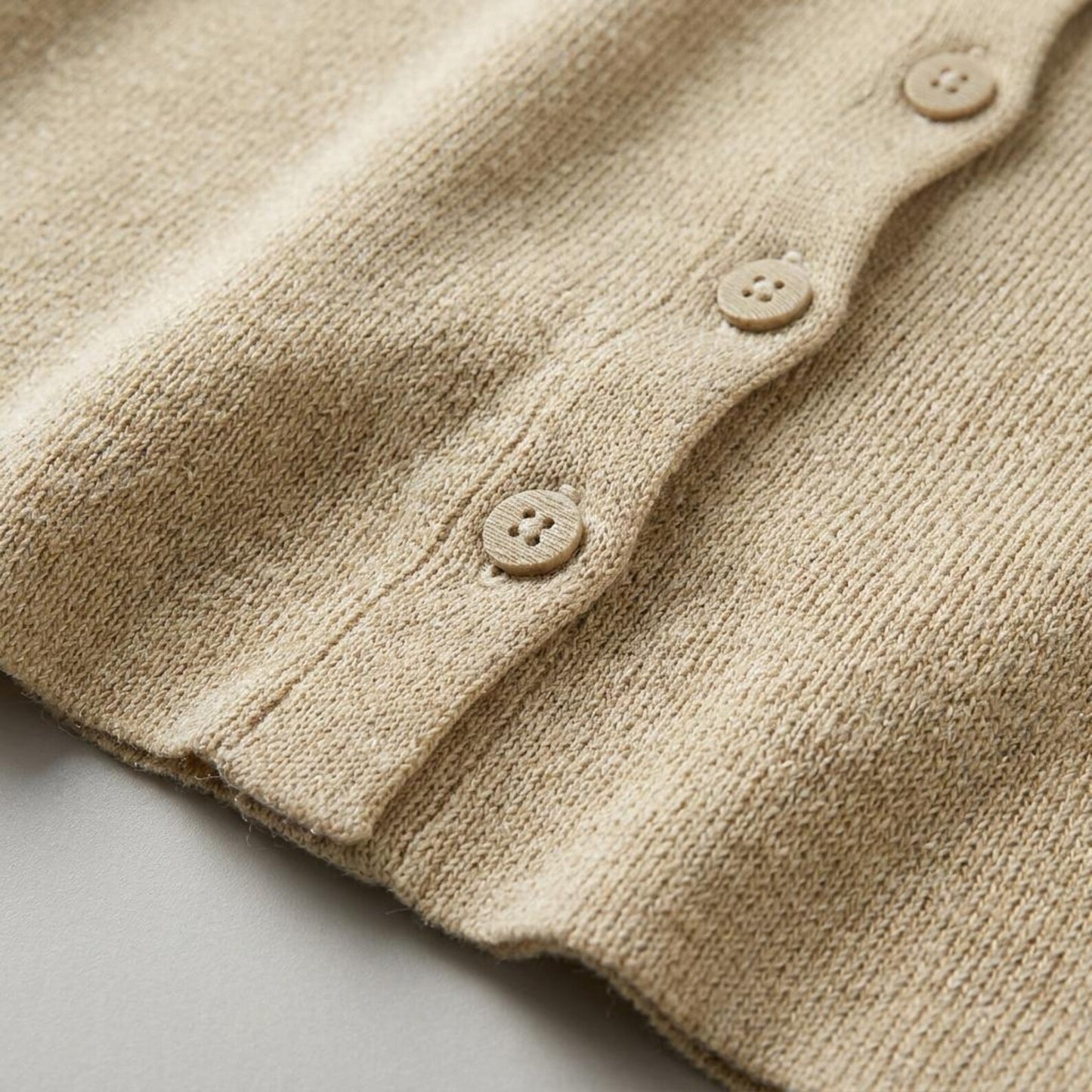 Button Up Knitted Long Sleeve Mini Dress