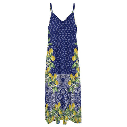 Sicilian Lemon Tile Maxi Dress: Mediterranean Boho Sundress image 8