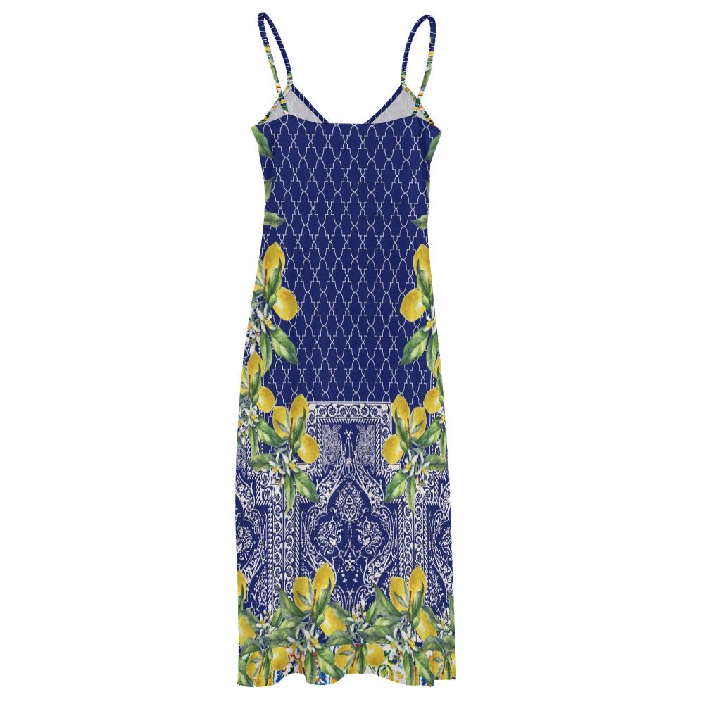 Sicilian Lemon Tile Maxi Dress: Mediterranean Boho Sundress image 4