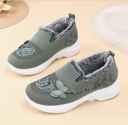 Women's Fleece-Lined Non-Slip Casual Sports Shoes for Winter