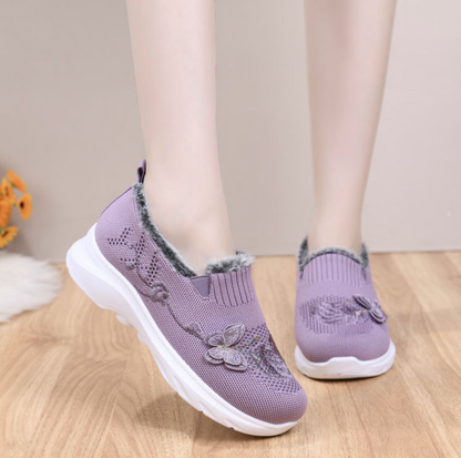 Women's Fleece-Lined Non-Slip Casual Sports Shoes for Winter