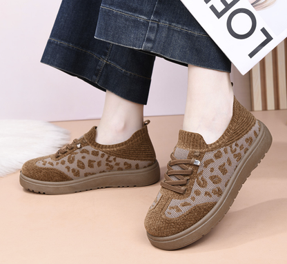 Women's Autumn/Winter Soft-Soled Leopard Print Casual Shoes