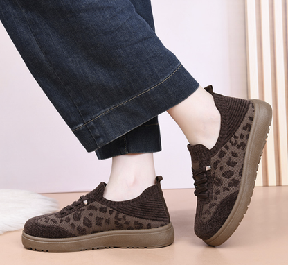 Women's Autumn/Winter Soft-Soled Leopard Print Casual Shoes