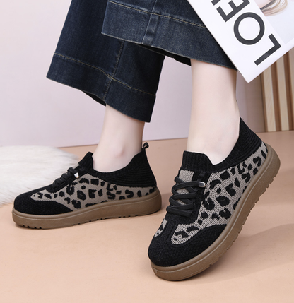 Women's Autumn/Winter Soft-Soled Leopard Print Casual Shoes