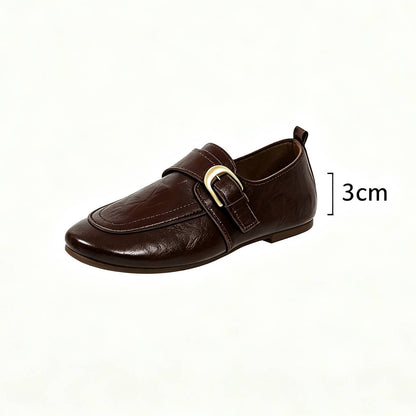 2026 Autumn New Fashionable Metal Buckle Flat Casual Shoes